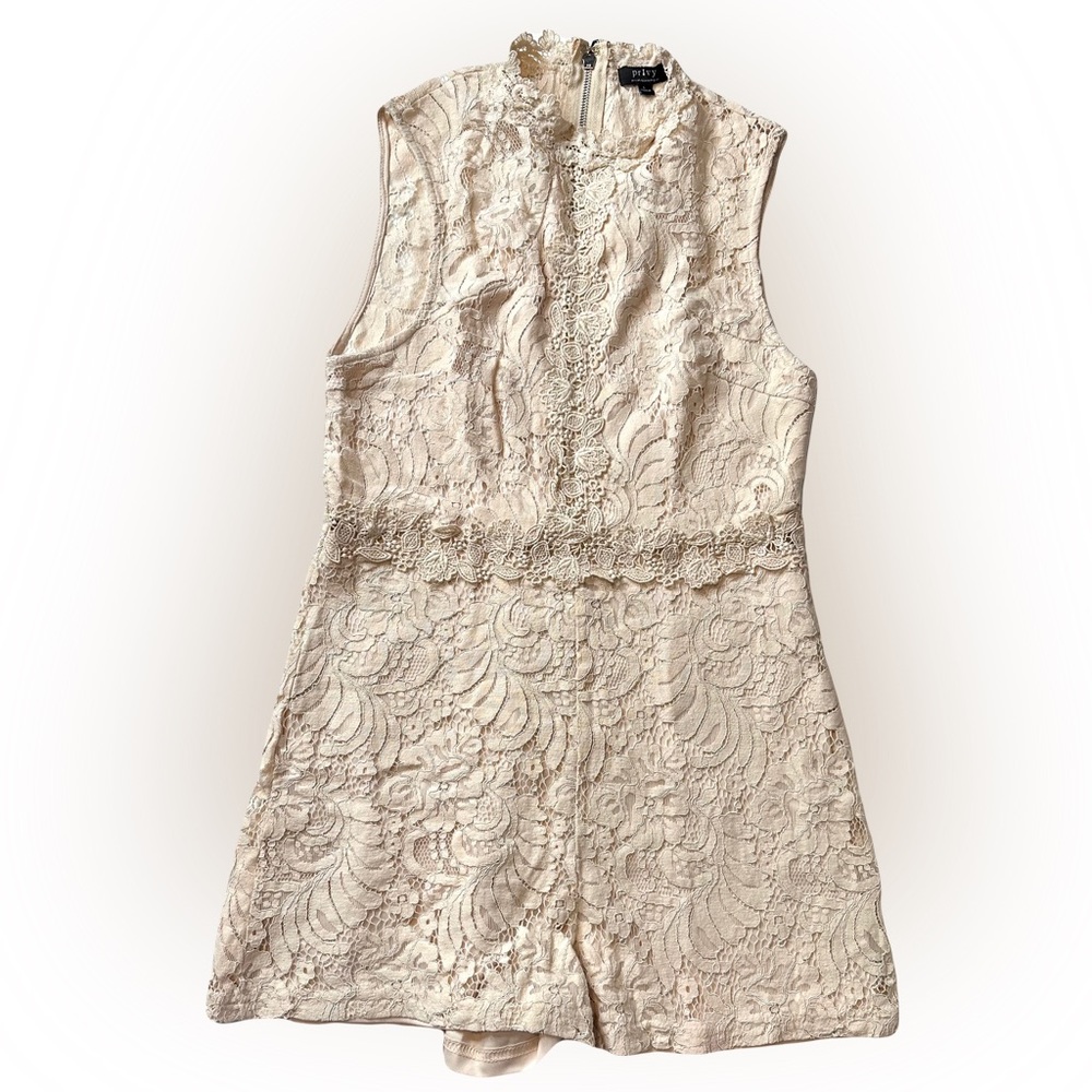 Tan Lace Romper size Large